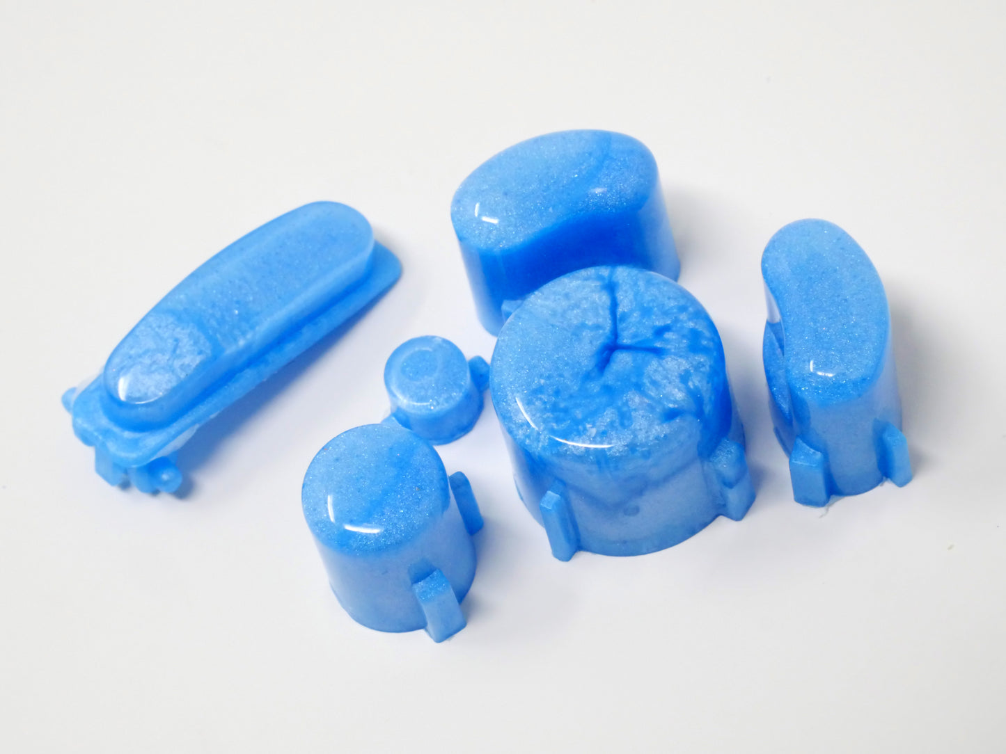 Mica Blue Gamecube Button Set Bald