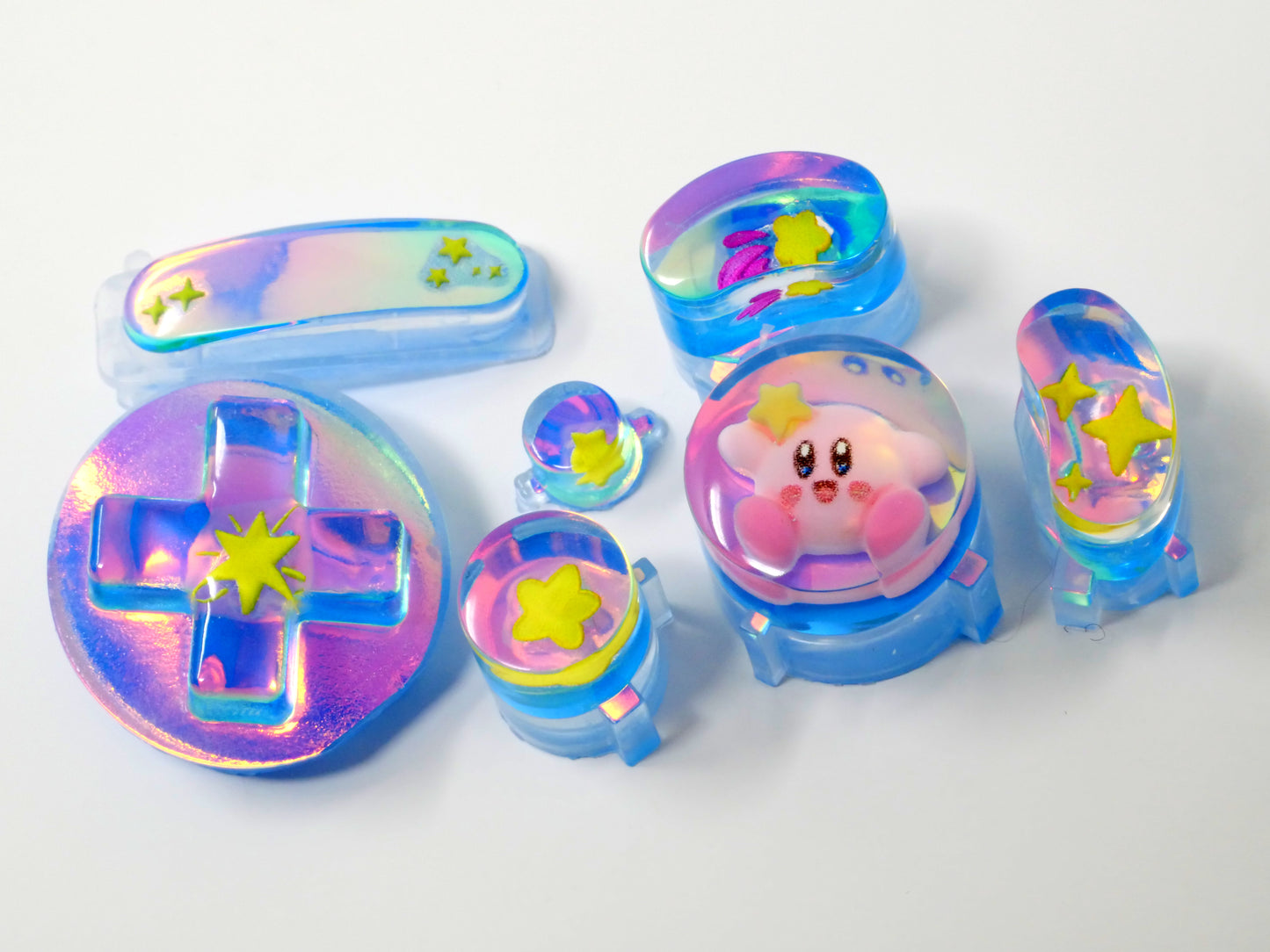 Rainbow Opal Stars Kirby Gamecube Buttons Flats
