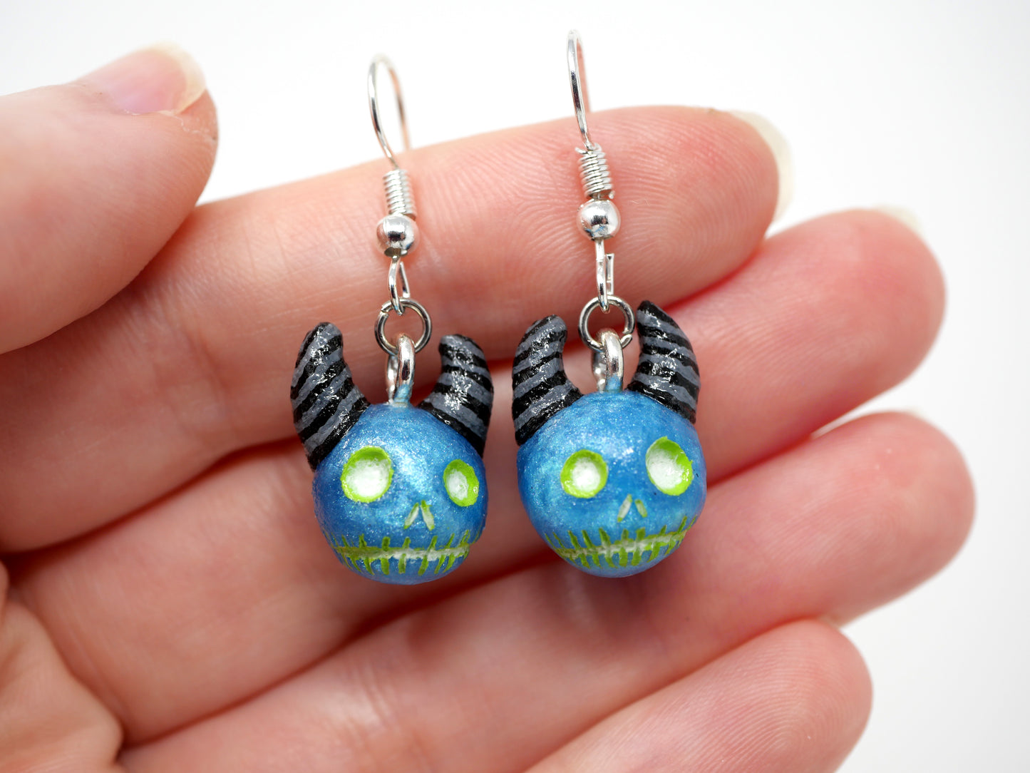 Ghostly Demon Skull Earrings