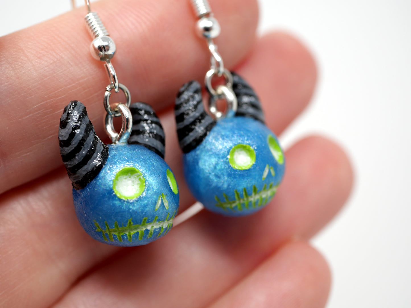 Ghostly Demon Skull Earrings