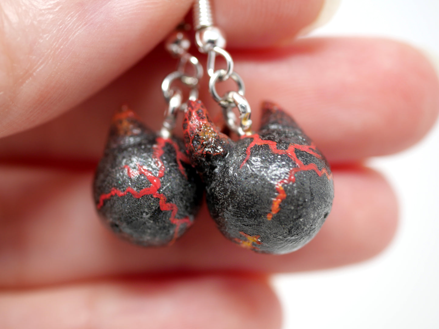 Molten Lava Demon Skull Earrings