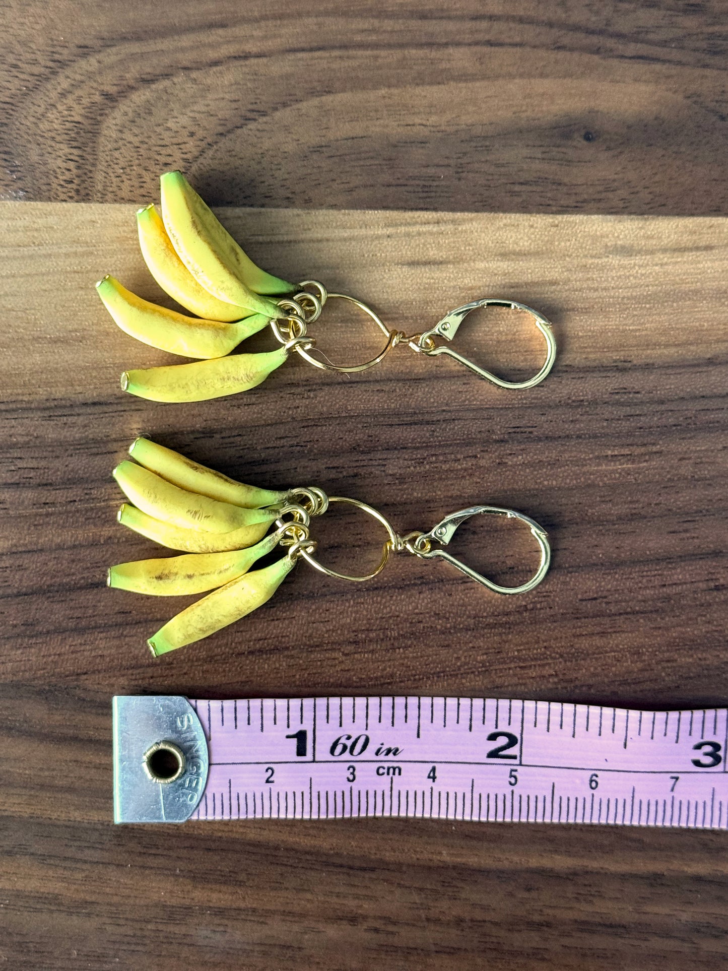 Banana Bunch Polymer Clay Dangle Earrings