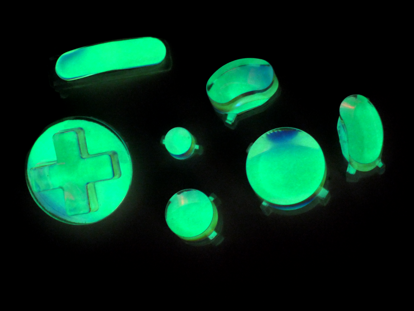 Glow in the Dark Opal Gamecube Button Set Flat