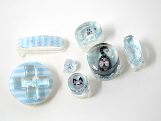 Kitty Cat Toe Beans Flat Topped Resin Face Button Set