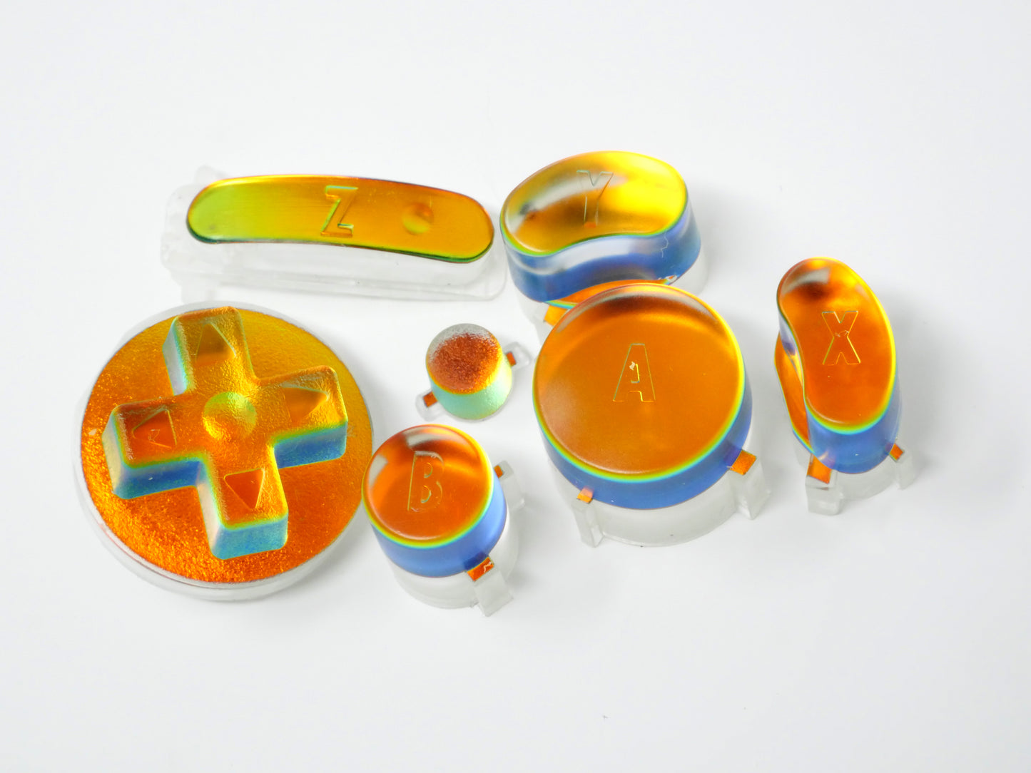 Dichroic Gold Malachite Gamecube Buttons