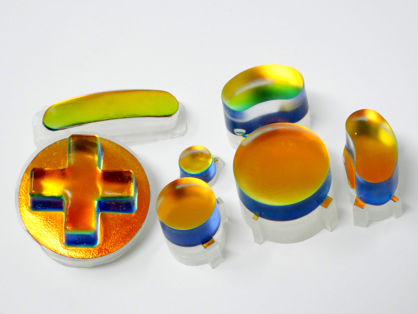 Dichroic Gold Malachite Gamecube Buttons Flats