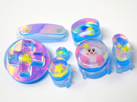 Rainbow Opal Clear Stars Kirby Gamecube Buttons Flats
