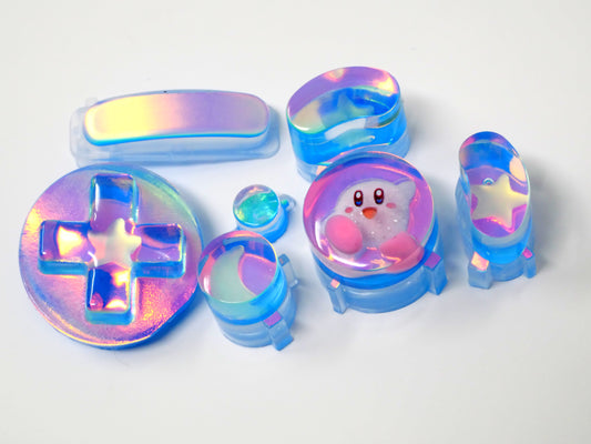 Rainbow Opal Clear Dreamy Kirby Gamecube Buttons Flats