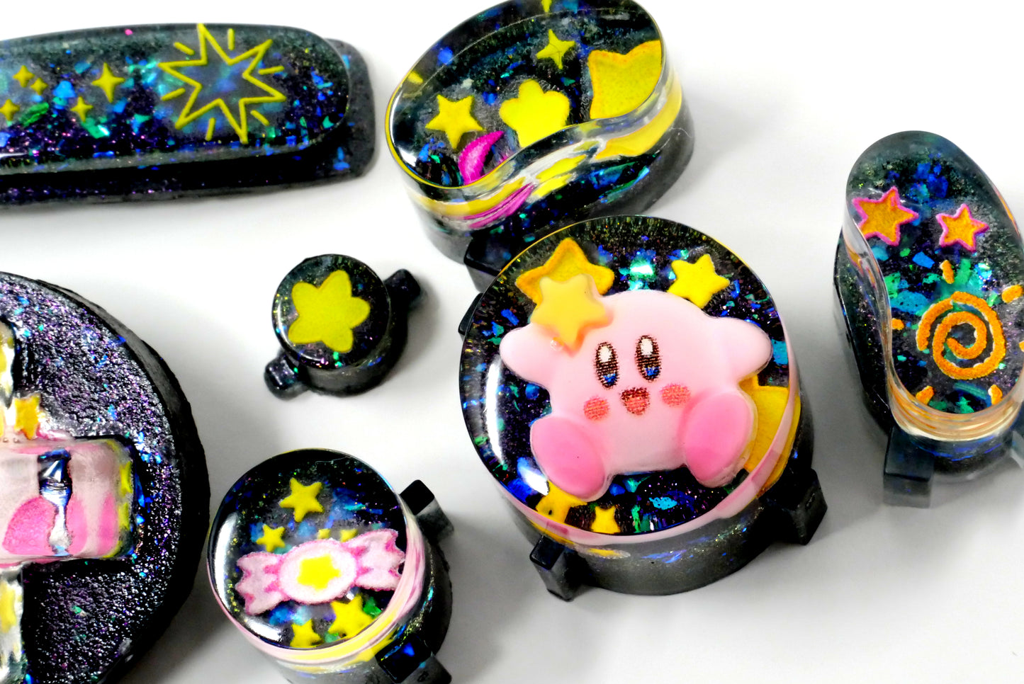 Rainbow Garden Kirby Gamecube Buttons Flats
