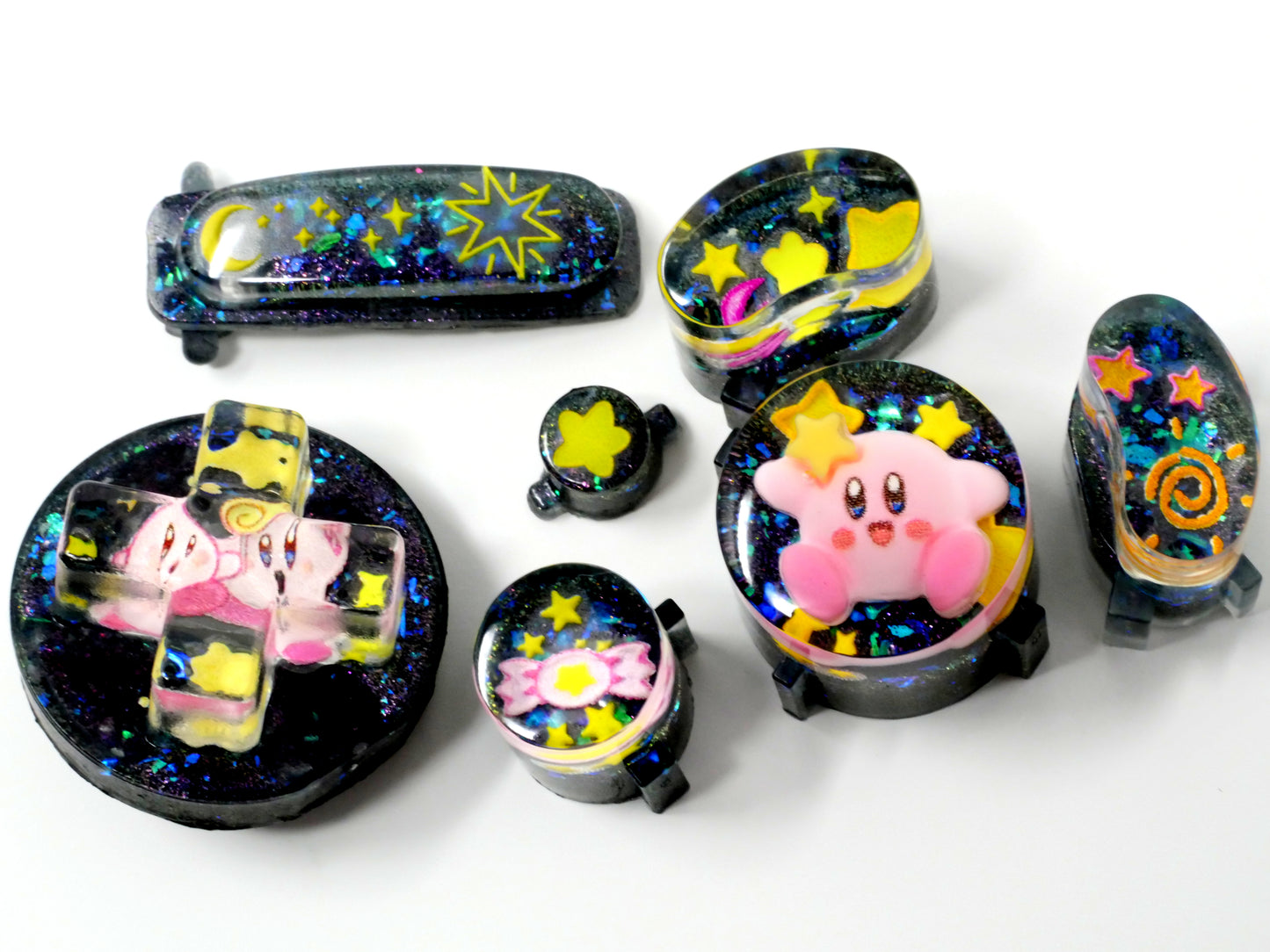 Rainbow Garden Kirby Gamecube Buttons Flats
