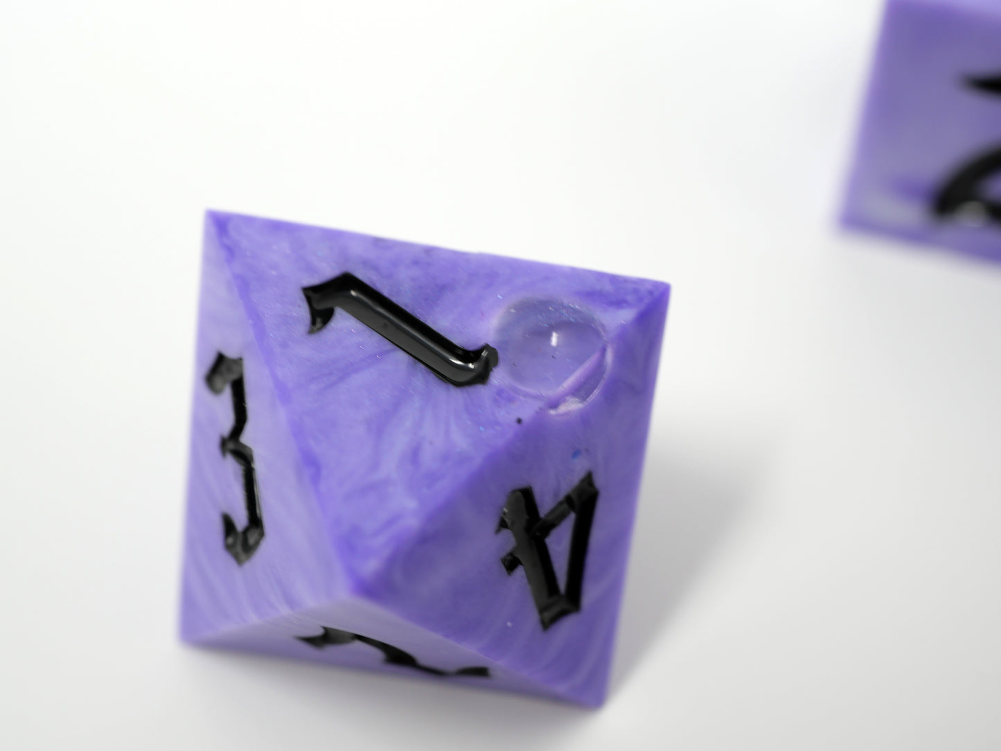 White and Purple Swirl Dice