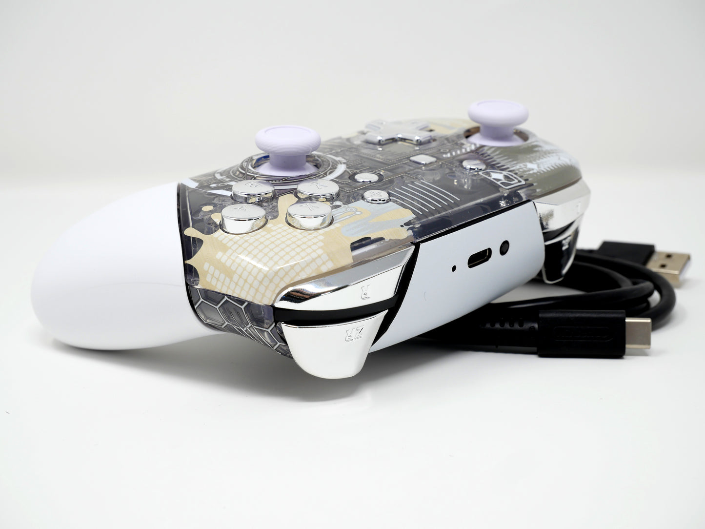 Refurbished Splat White Pro Controller + No Snapback + Hall Effect Sticks