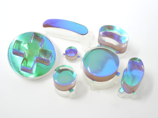 Dichroic Chameleon Green Flat Gamecube Buttons