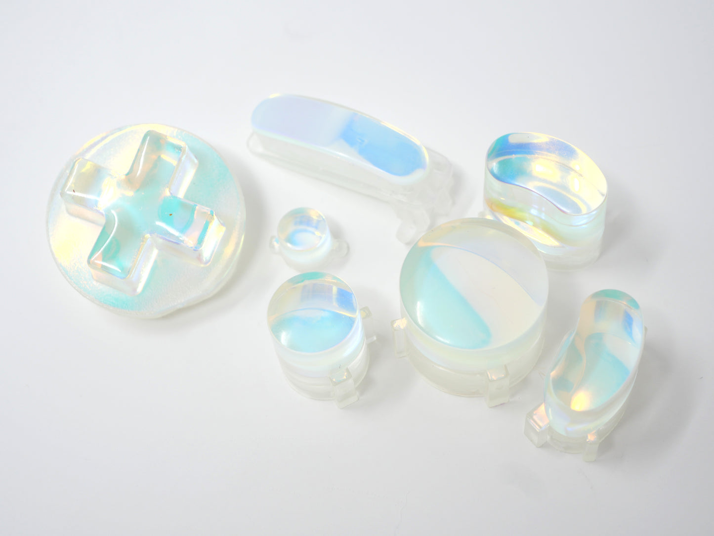 Dichroic Opal Flat Gamecube Buttons