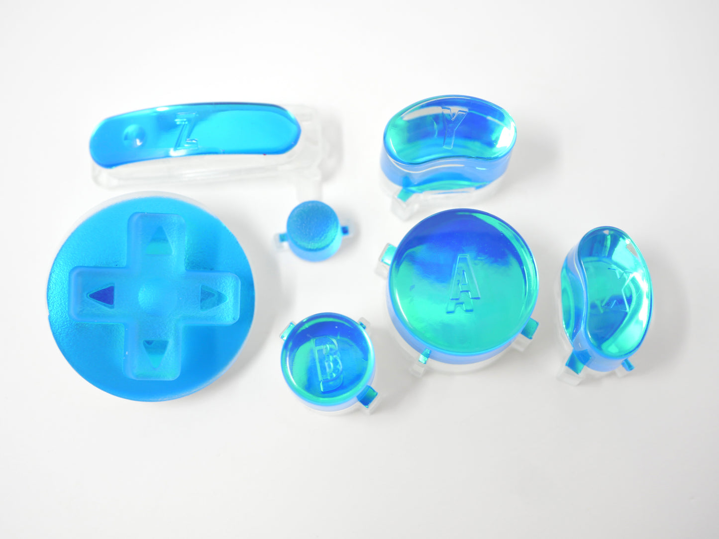 Dichroic Peacock Blue Gamecube Buttons