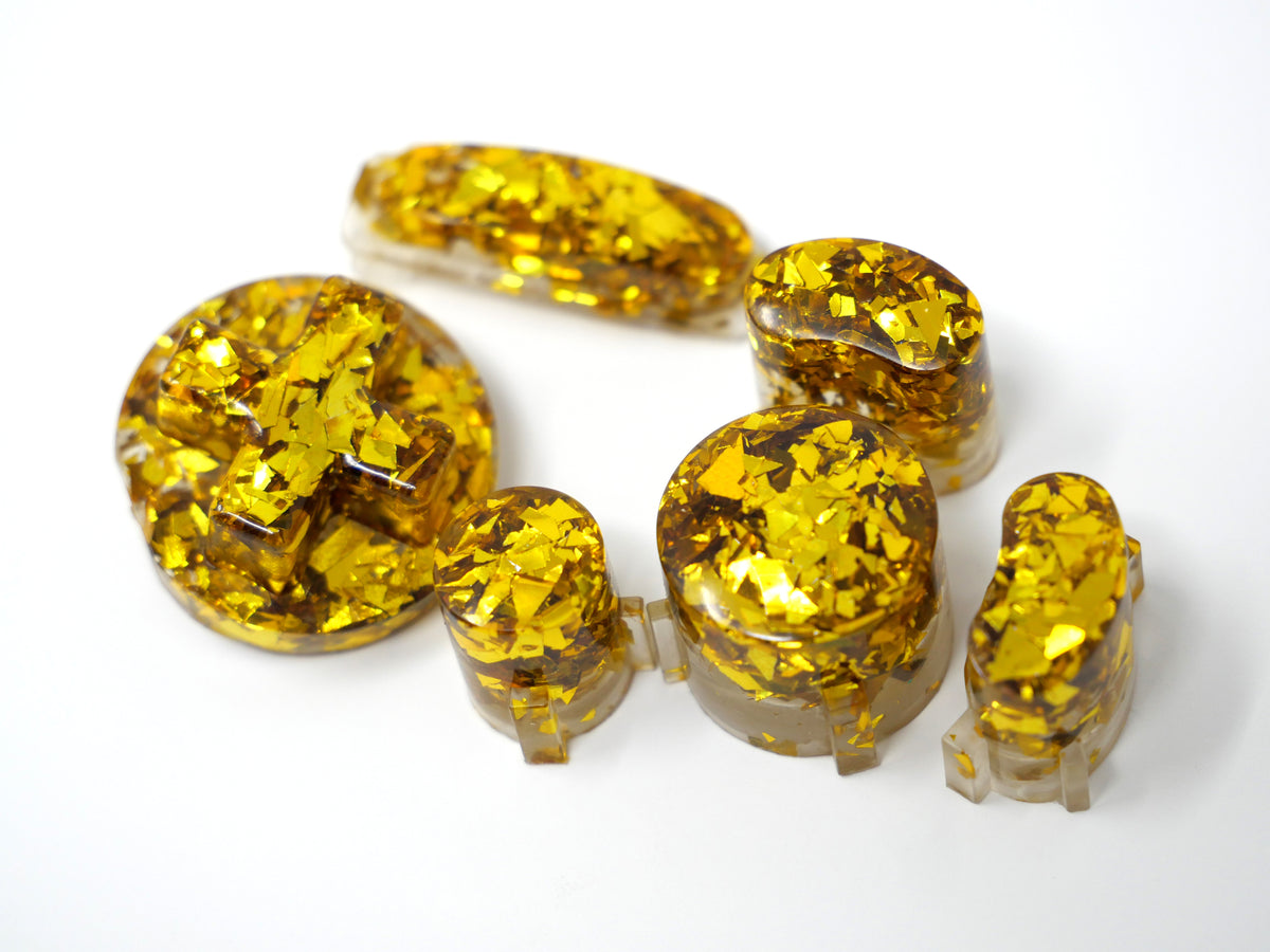 Gold Shards Flat Gamecube Buttons (No Start)