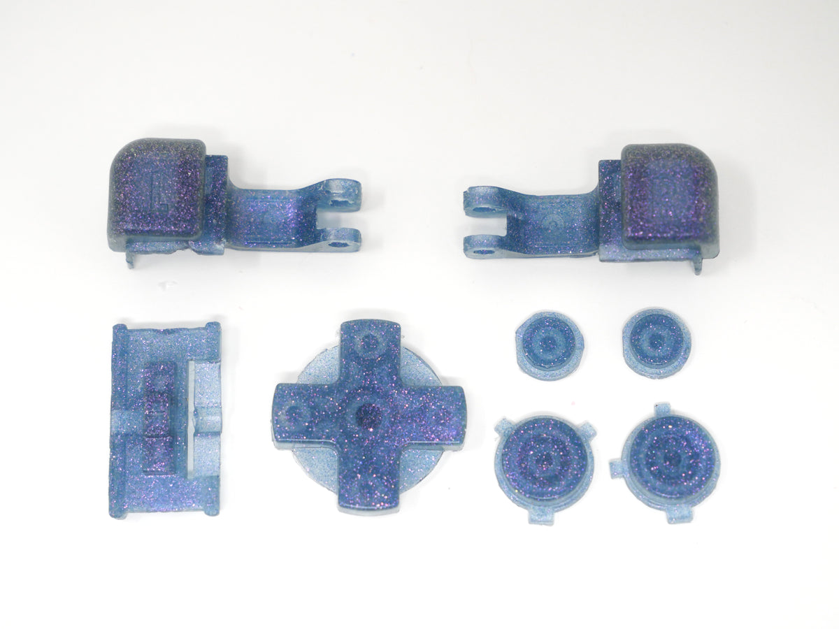 Purple and Blue Colorshift Gameboy Advance SP Buttons